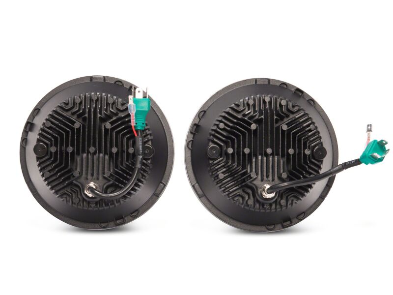 Jeep Wrangler LED Headlights - Raxiom - Axial Series 7-Inch w DRL/ Black Housing - Clear Lens - `07-`18