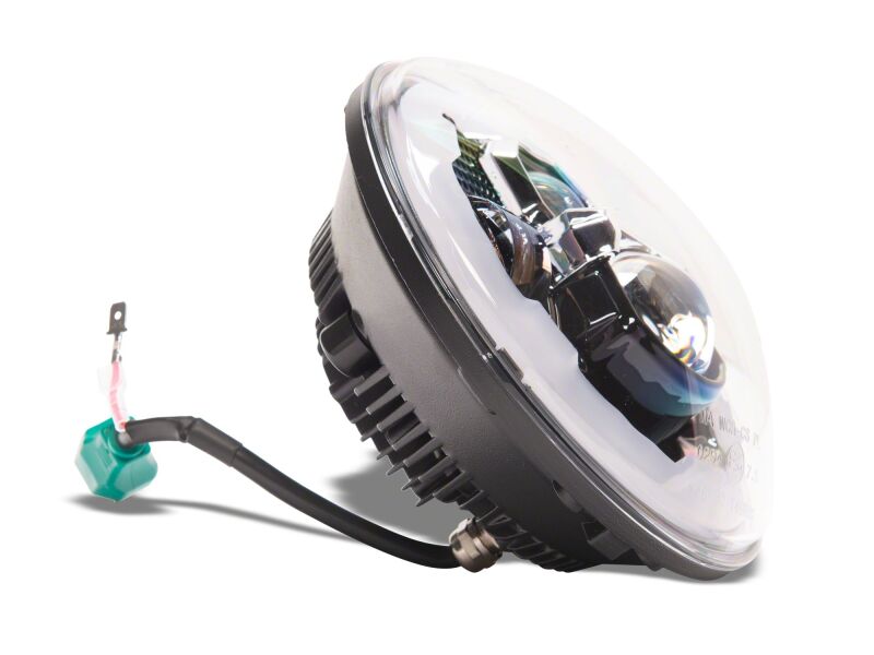 Jeep Wrangler LED Headlights - Raxiom - Axial Series 7-Inch w DRL/ Black Housing - Clear Lens - `07-`18