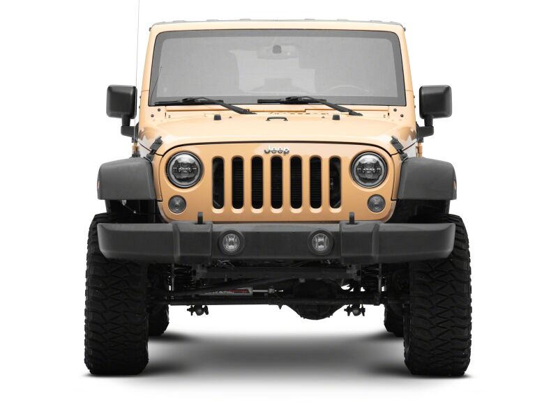Jeep Wrangler LED Headlights - Raxiom - Axial Series 7-Inch w DRL/ Black Housing - Clear Lens - `07-`18