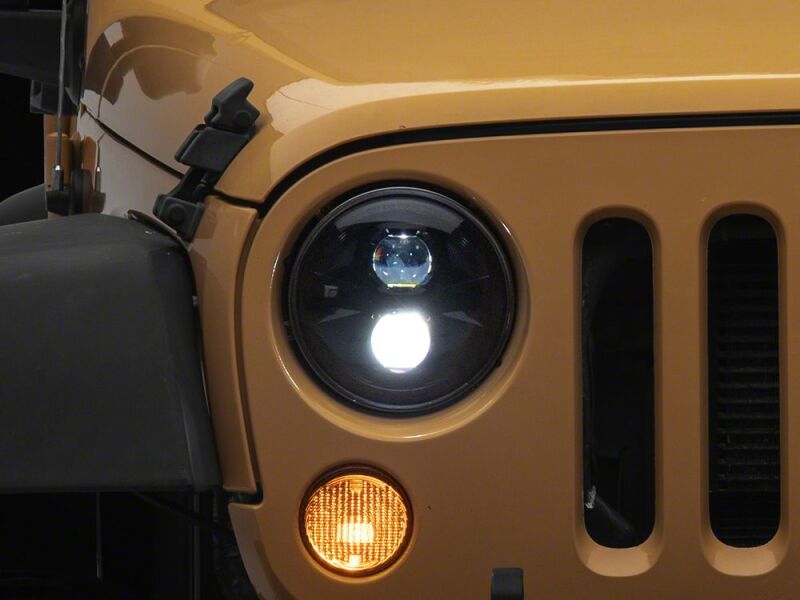 Jeep Wrangler JK LED Headlights - Raxiom - Axial Series DB1 - Black Housing - Clear Lens - `07-`18