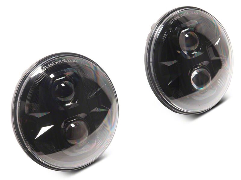 Jeep Wrangler JK LED Headlights - Raxiom - Axial Series DB1 - Black Housing - Clear Lens - `07-`18