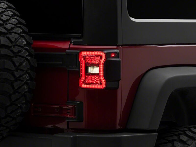 Jeep Wrangler LED Taillights - Rear - Raxiom - Smoked Lens - Red Housing - `07-`18