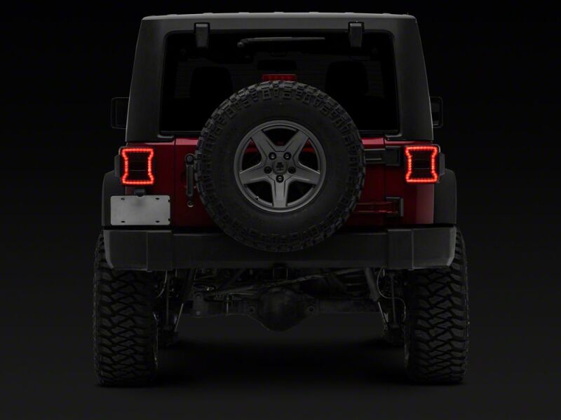 Jeep Wrangler LED Taillights - Rear - Raxiom - Smoked Lens - Red Housing - `07-`18