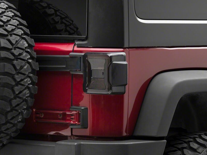 Jeep Wrangler LED Taillights - Rear - Raxiom - Smoked Lens - Red Housing - `07-`18