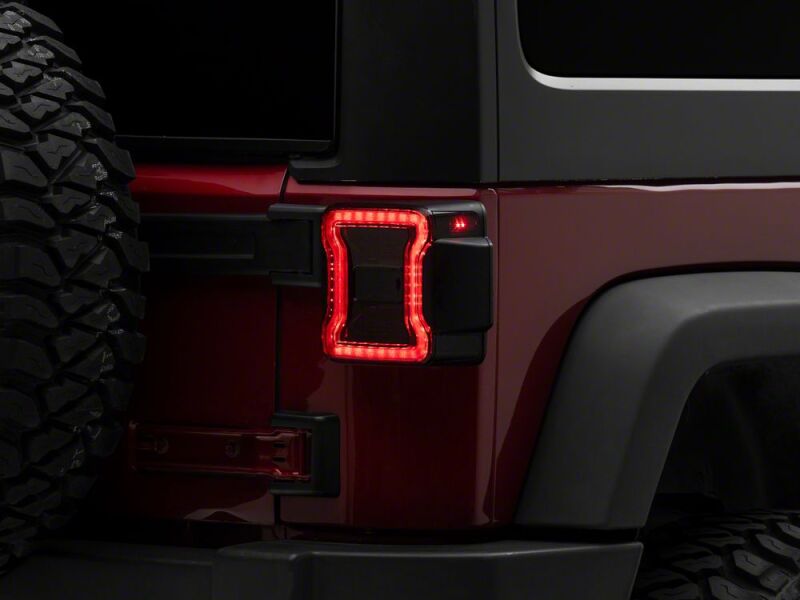 Jeep Wrangler LED Taillights - Rear - Raxiom - Smoked Lens - Red Housing - `07-`18