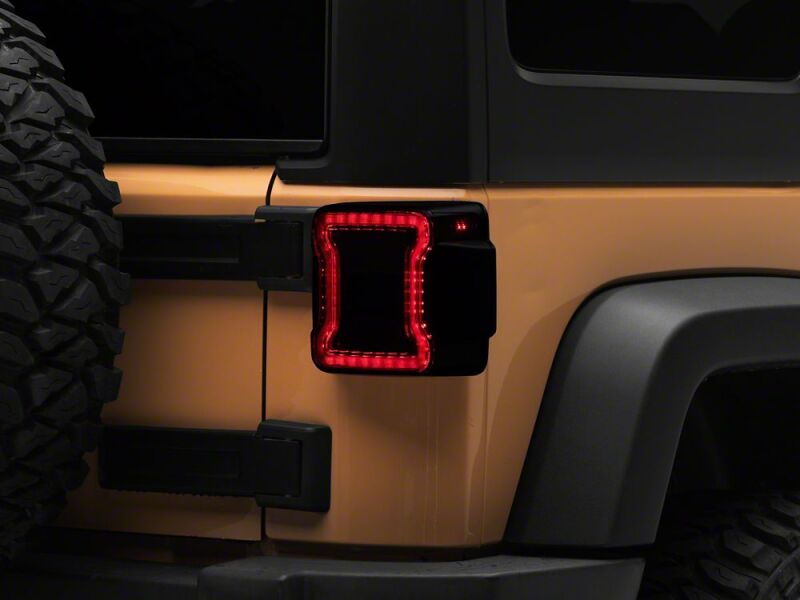 Jeep Wrangler JK LED Taillights - Raxiom - Axial Series JL Style - Smoked - `07-`18