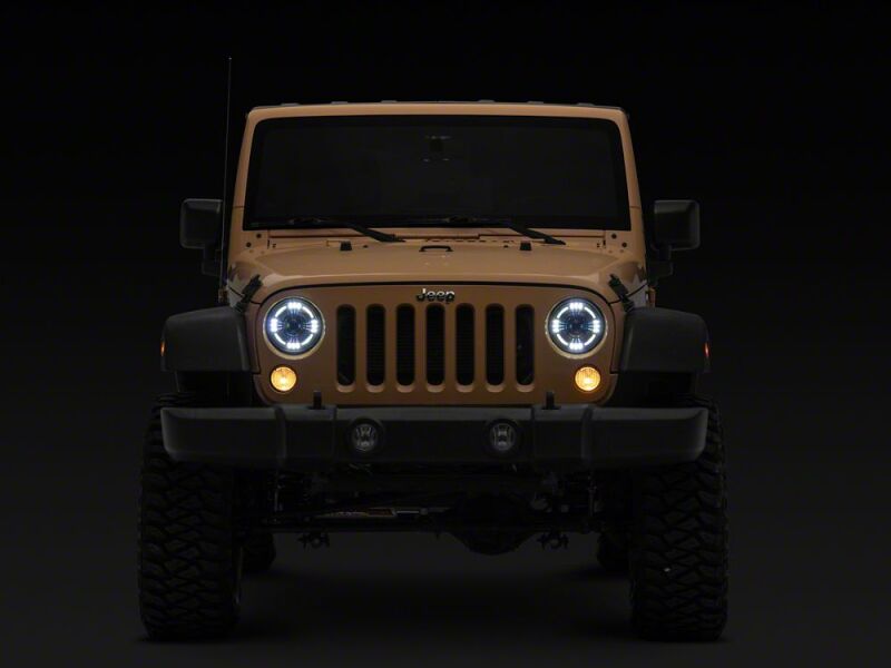 Jeep Wrangler JK LED Headlights - Raxiom - Axial Series Quatro - Black - `07-`18