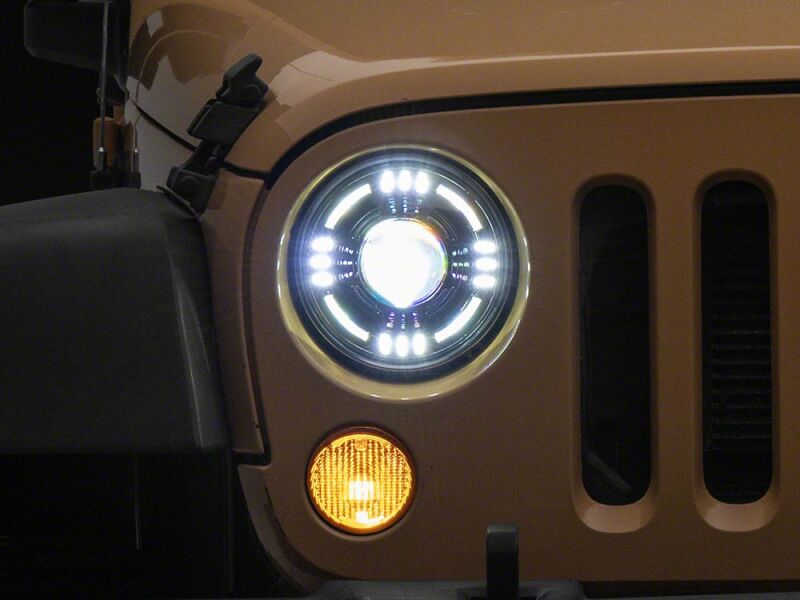 Jeep Wrangler JK LED Headlights - Raxiom - Axial Series Quatro - Black - `07-`18