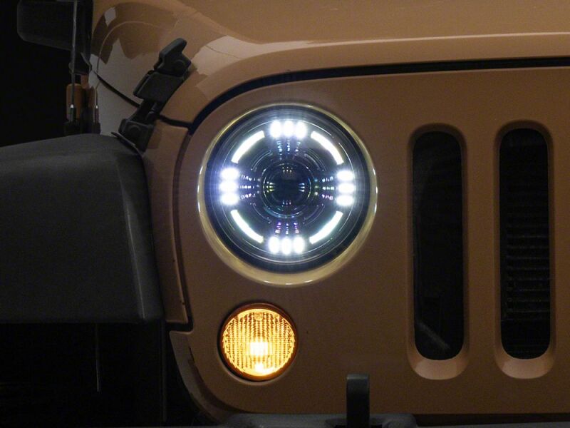 Jeep Wrangler JK LED Headlights - Raxiom - Axial Series Quatro - Black - `07-`18