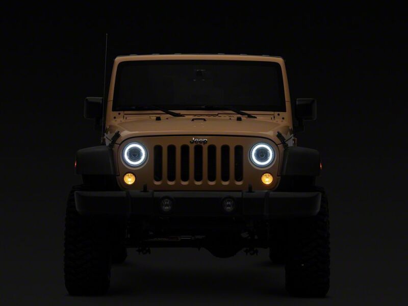 Jeep Wrangler JK LED Headlights - Raxiom - V2 Dragon Eye - Black Housing - `07-`18