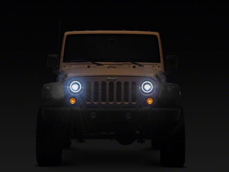 Jeep Wrangler JK LED Headlights - Raxiom - V2 Dragon Eye - Black Housing - `07-`18