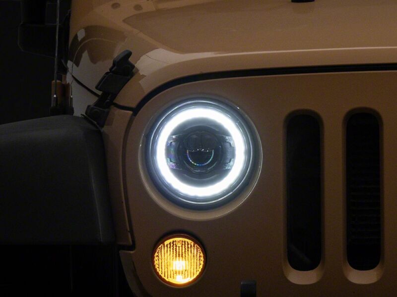 Jeep Wrangler JK LED Headlights - Raxiom - V2 Dragon Eye - Black Housing - `07-`18