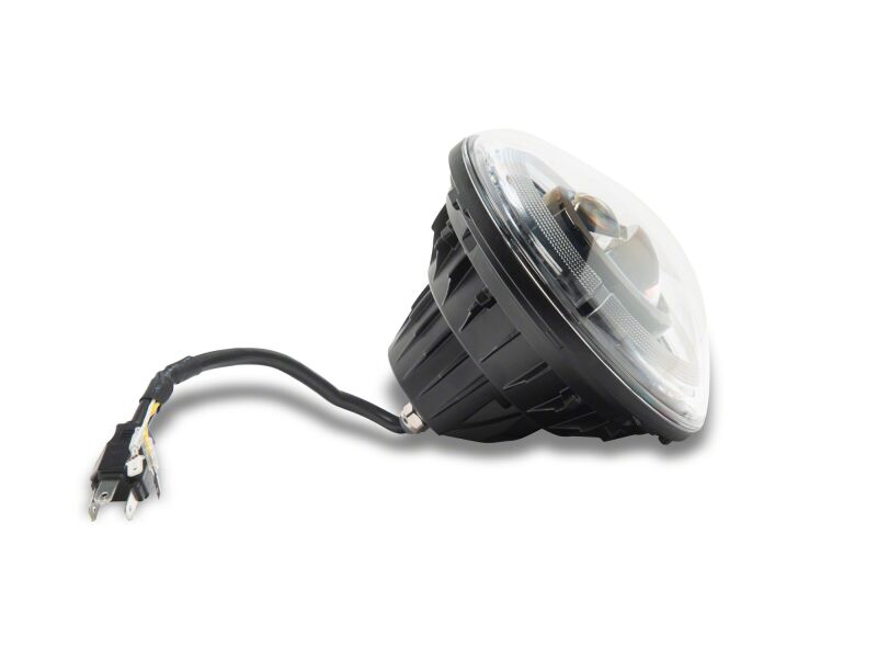 Jeep Wrangler JK LED Headlights - Raxiom - Hi Output LED/Angel Eye DRL/Black Housing/Clear Lens - `07-`08