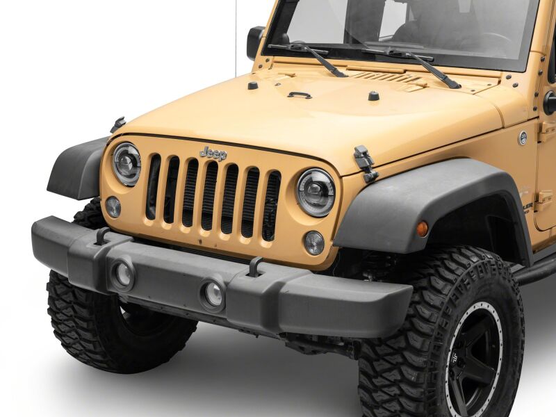 Jeep Wrangler LED Headlights - Raxiom - HiOutput LED with Angel Eye DRL - Black-Clear - `18-`26