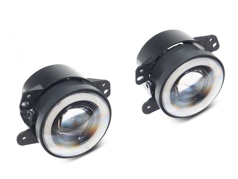 Jeep Wrangler Fog Lights - Raxiom - V2 LED Switchback with Amber Turn Signal and Halo Rings - `07-`18