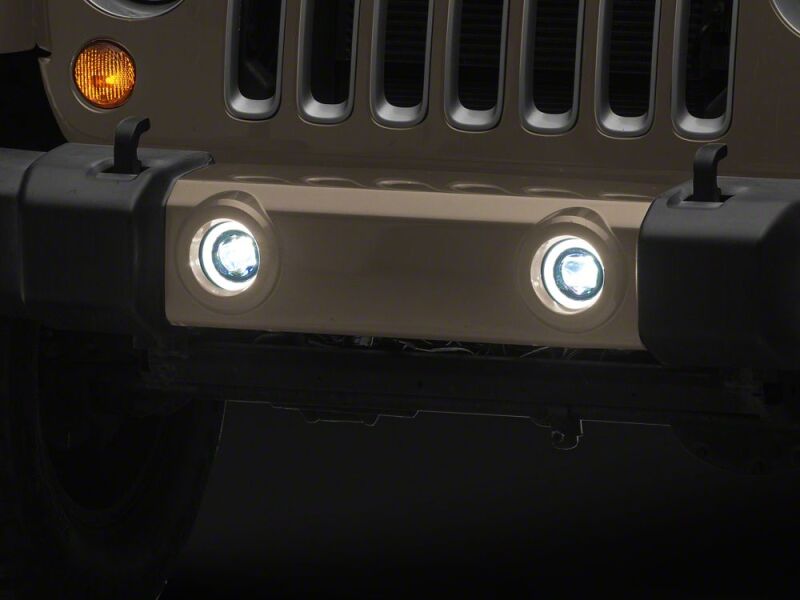 Jeep Wrangler Fog Lights - Raxiom - V2 LED Switchback with Amber Turn Signal and Halo Rings - `07-`18