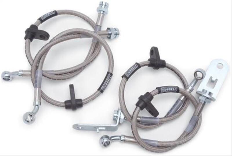 Jeep Cherokee XJ Brake Line Kit - Russell - Stainless Steel Braided Hose - Black - `84-`01