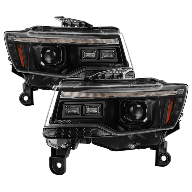 Jeep Grand Cherokee Headlights - SPYDER - High-Power LED, APEX Series, Projector, Factory HID - Black - `14-`21