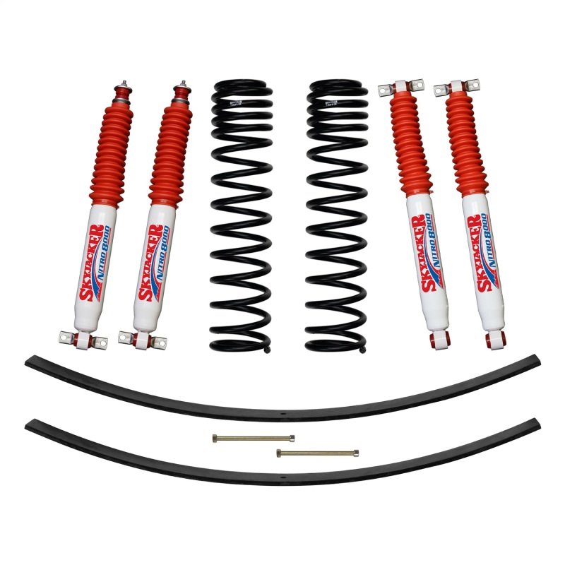 Jeep Cherokee XJ Suspension Lift Kit - Skyjacker - Long Travel Coil w/RR Add A Leafs/Nitro 8000 Shocks - `84-`01