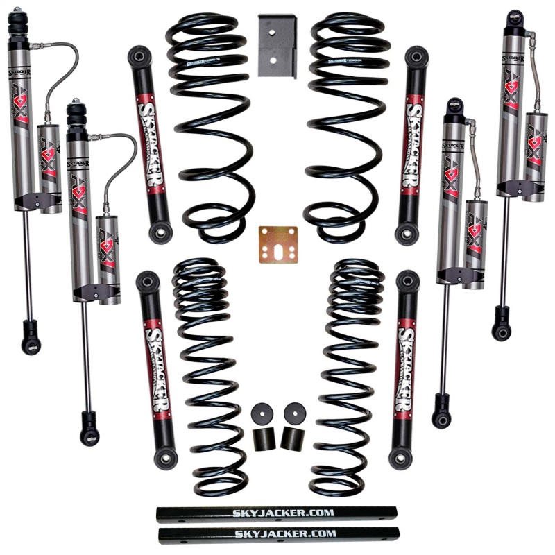 Jeep Wrangler TJ Suspension Lift Kit - Front + Rear - Skyjacker - 2.5in KIT with ADX 2.0 Remote Reservoir Monotube Shocks - 2003