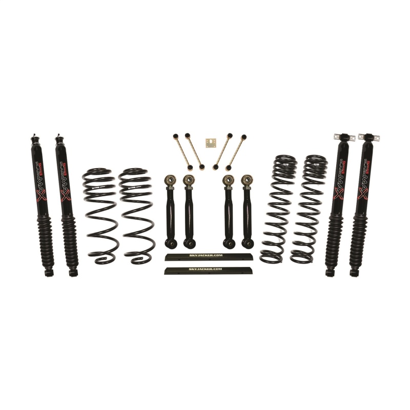 Jeep TJ Suspension Lift Kit - Skyjacker - Long Travel, 4in, Black Max Shocks - `97-`02