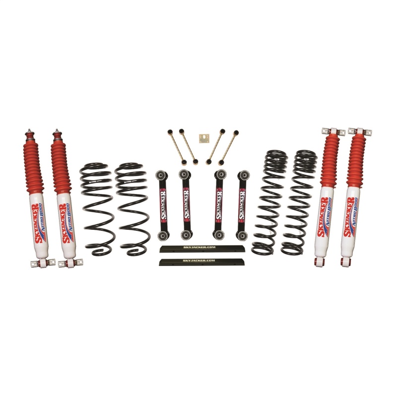 Jeep TJ Suspension Lift Kit - Front + Rear - Skyjacker - 4in Dual Rate Long Travel w/ Nitro 8000 Shocks - `97-`02