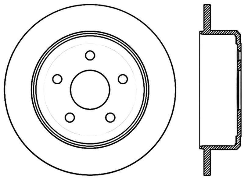 Jeep Wrangler JK Brake Rotor (1) - Rear Right - Stoptech - Slotted, Cryo Treatment - Black - 2018