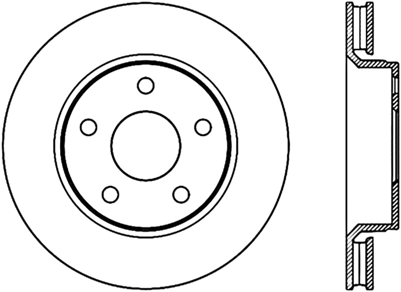 Jeep Wrangler Brake Rotor (1) - Front Right - Stoptech - Slotted/Cryo Treated - Black - `07-`18