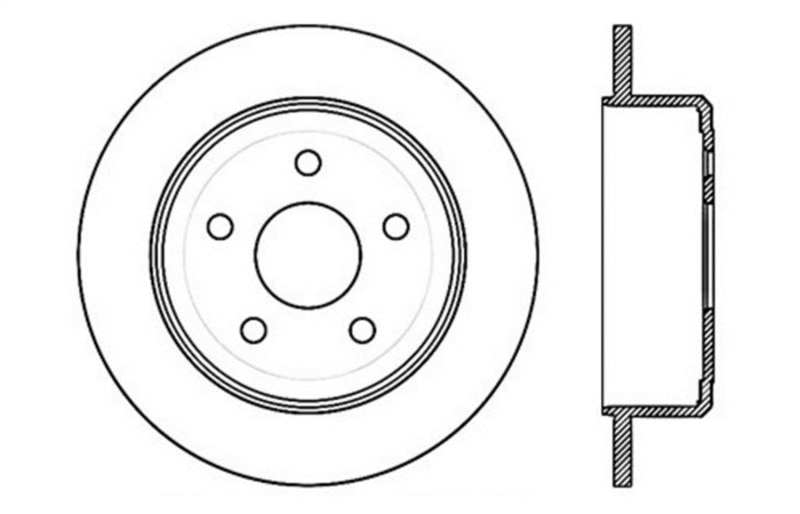 Jeep Wrangler JK Brake Rotor (1) - Rear Left - Stoptech - Sport Cross-Drilled, Black E-Coated - Black - `07-`18