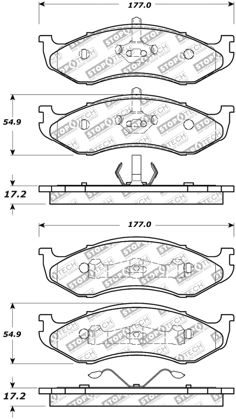Jeep Wrangler Brake Pads - Front/Rear - Stoptech - Street Select - `90-`06
