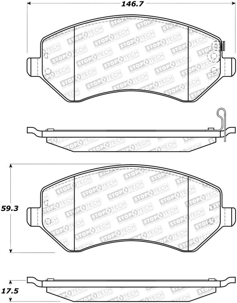 Jeep Liberty Brake Pads - Stoptech - Street Brake Pads w/Shims and Hardware - `02-`07