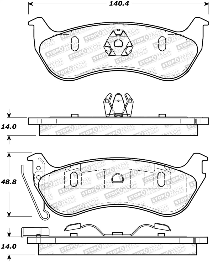 Jeep TJ Brake Pads - Stoptech - StopTech Street Brake Pads - `03-`06