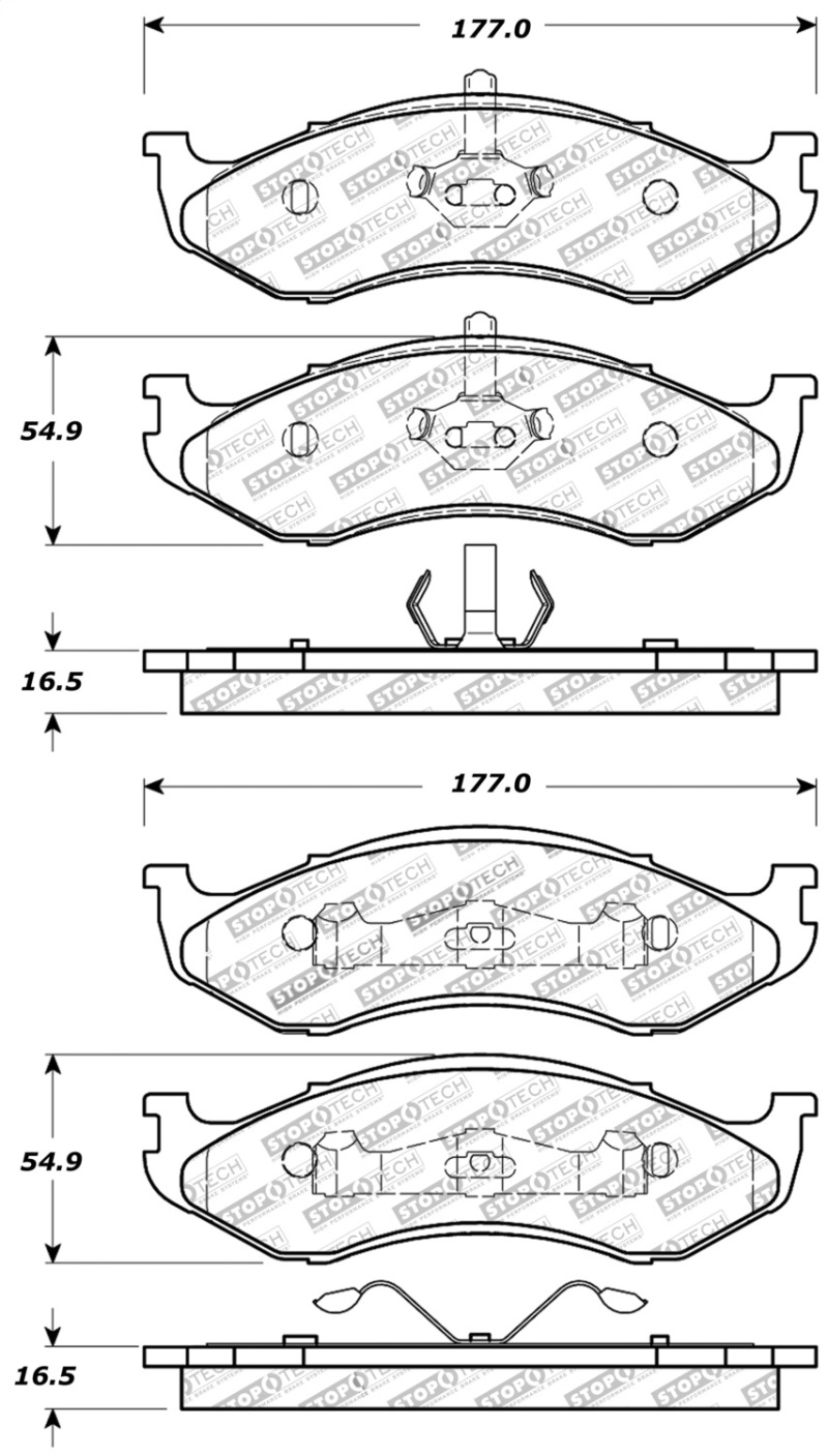 Jeep Wrangler Brake Pads - Rear - Stoptech - Sport - `90-`06