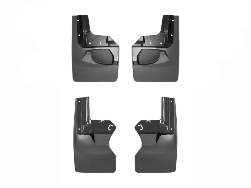 Jeep Gladiator Mud Flaps - Front + Rear - WeatherTech - No-Drill DigitalFit - Black - `20-`27