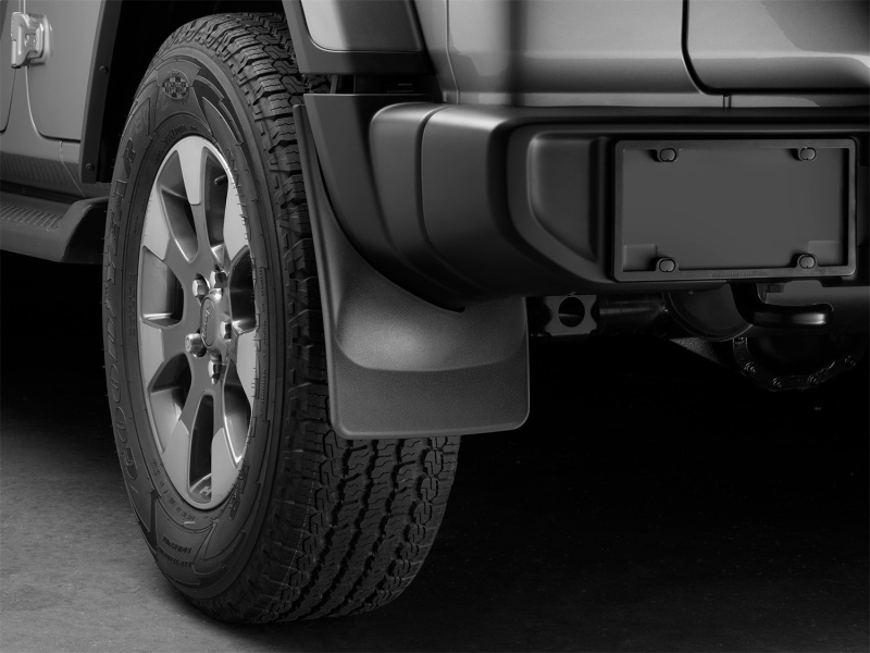 Jeep Wrangler JL Mud Flaps - Rear - WeatherTech - No-Drill DigitalFit - Black - `18-`27