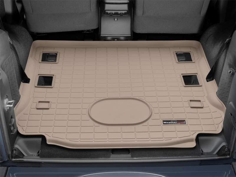 Jeep Wrangler Cargo Liner - Behind 1st Row Seating - WeatherTech - Works w/Alpine Premium 9-Speakers - Tan - `15-`27