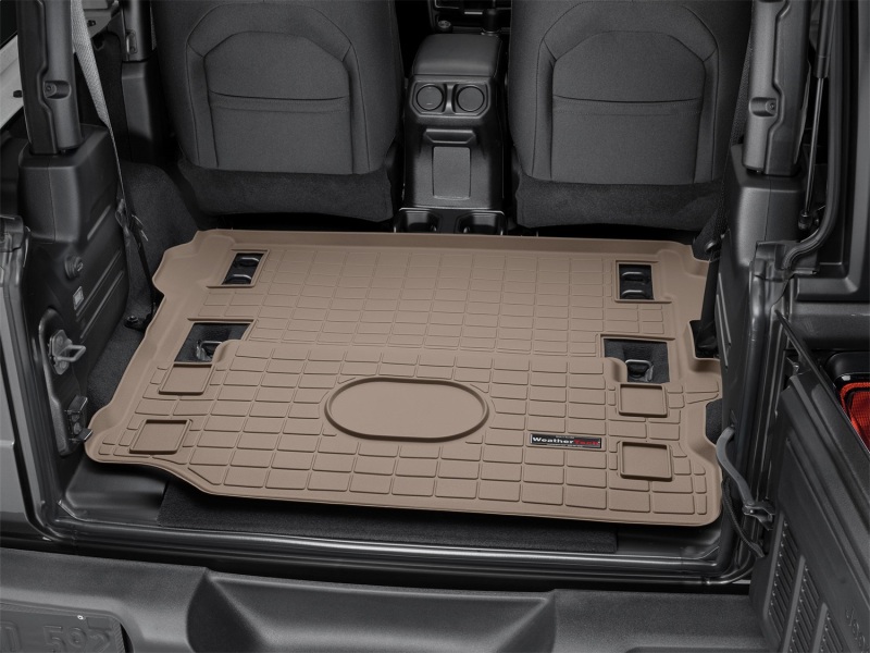 Jeep Wrangler JL Cargo Liner - WeatherTech - Raised Lip, Textured Finish - Tan - `18-`27