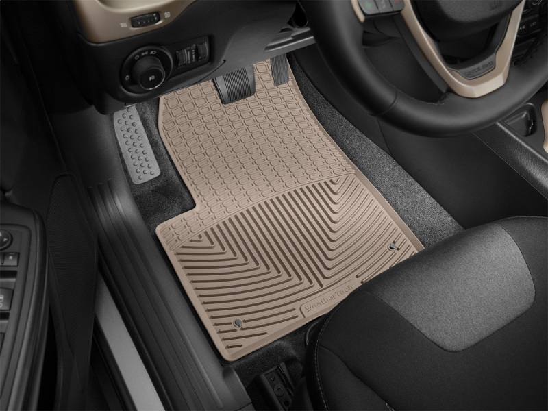 Jeep Cherokee Floor Mats - Front - WeatherTech - All-Weather - Tan - `14-`27