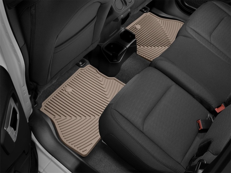 Jeep Wrangler Floor Mats - Rear - WeatherTech - All-Weather Rubber - Tan - `18-`27