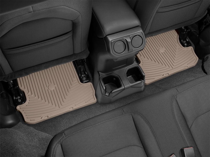 Jeep Wrangler Rubber Floor Mats - Rear - WeatherTech - All-Weather - Tan - `18-`27