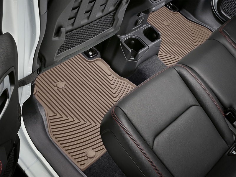 Jeep Gladiator Rubber Mats - Rear - WeatherTech - All-Weather - Tan - `20-`27