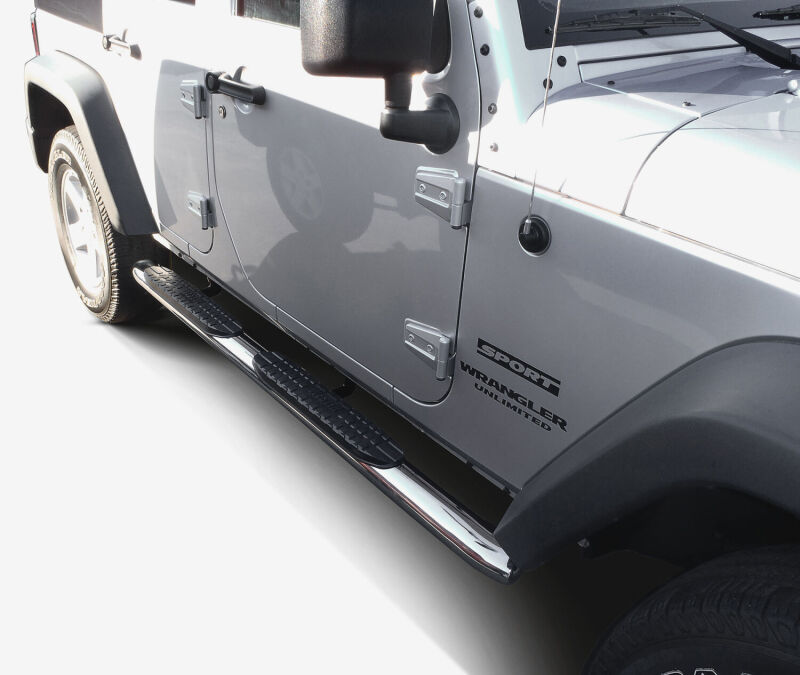 Jeep Wrangler Unlimited Nerf Bars - Westin - PRO TRAXX 4 Oval - Polished Stainless Steel - `07-`17