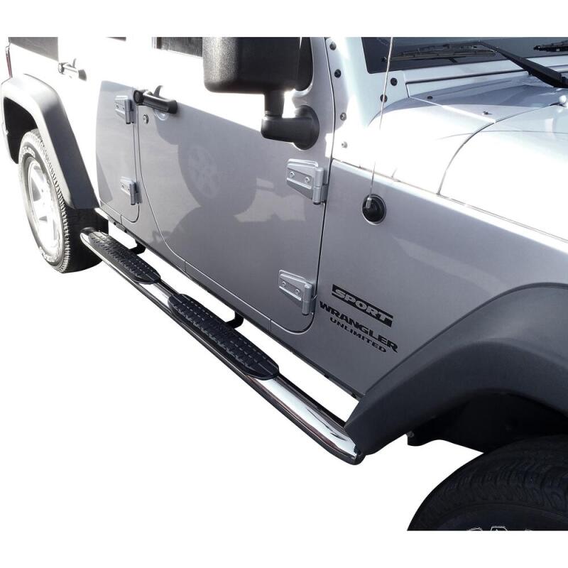 Jeep Wrangler Unlimited Nerf Bars - Westin - PRO TRAXX 4 Oval - Polished Stainless Steel - `07-`17