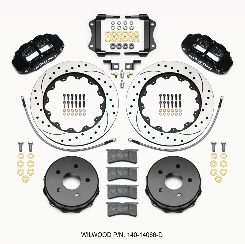Jeep JK Brake Kit - Rear - Wilwood - Superlite 4R + BP-10 Pads + 14.00in Drilled Rotors - `07-`18