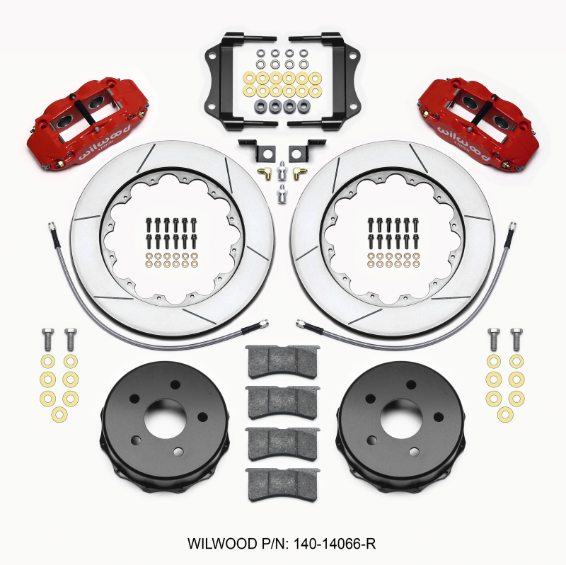 Jeep JK Brake Kit - Rear - Wilwood - Narrow Superlite 4R + BP-10 Pads + 14.00in Rotors - Red - `07-`18