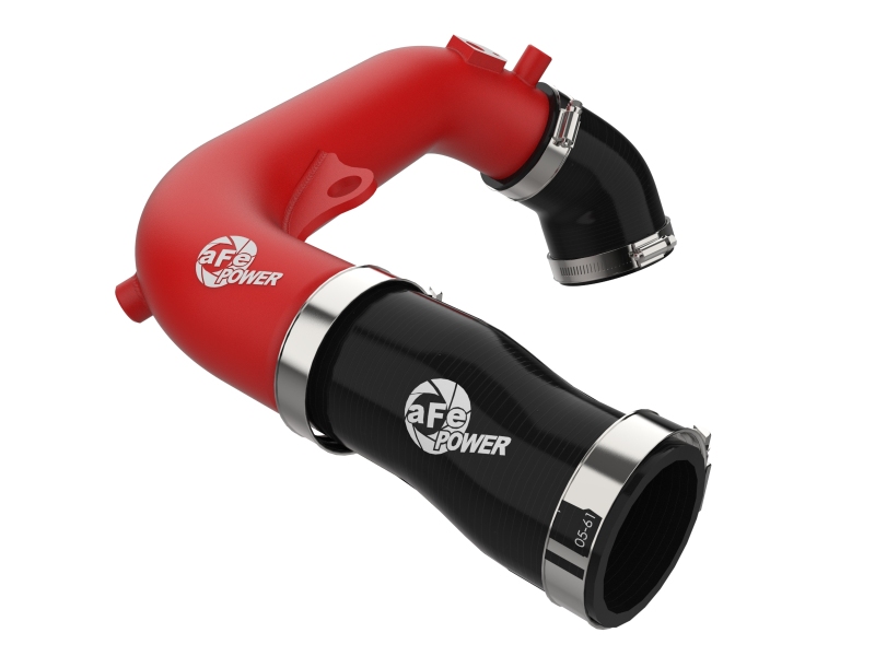 Jeep Wrangler Intercooler Hot Charge Pipe - aFe - BladeRunner 2-1/2in Aluminum - Textured Red - `24-`25