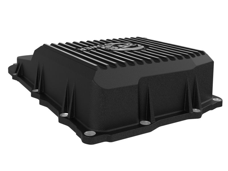 Jeep Wrangler JL Transmission Pan - aFe - Pro Series - Black w/ Machined Fins - `18-`25