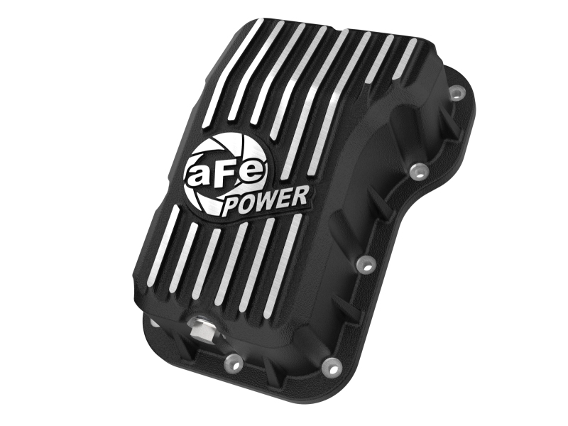 Jeep Wrangler Transmission Pan - aFe - Pro Series with Machined Fins - Black - `18-`25