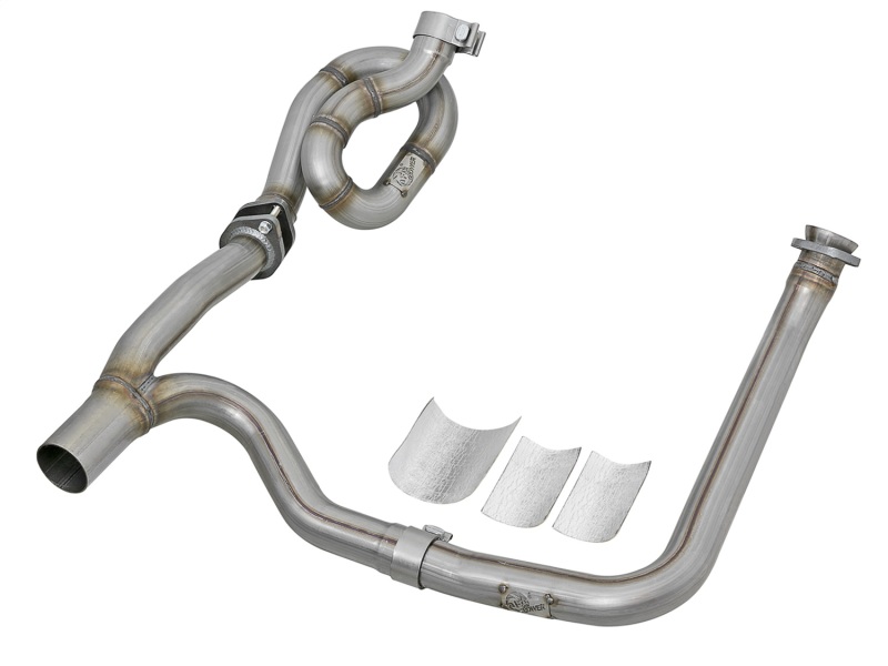 Jeep Wrangler Unlimited Performance Exhaust - aFe - Twisted Steel Y-Pipe w/ Loop Relocation Pipe - `12-`18