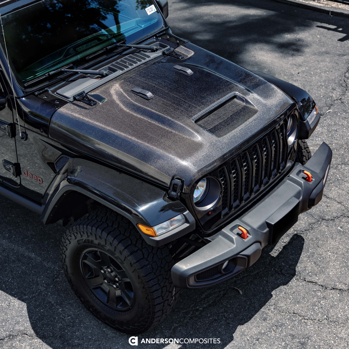 Jeep Gladiator Hood - Anderson Composites - Mohave Type-MO - Carbon Fiber - `20-`25